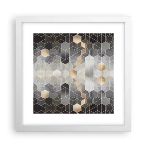 Plakat w białej ramie - Diamentowa kompozycja - 30x30 cm