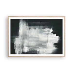 Plakat w ramie jasny dąb - Utkane z pionu i poziomu - 100x70 cm