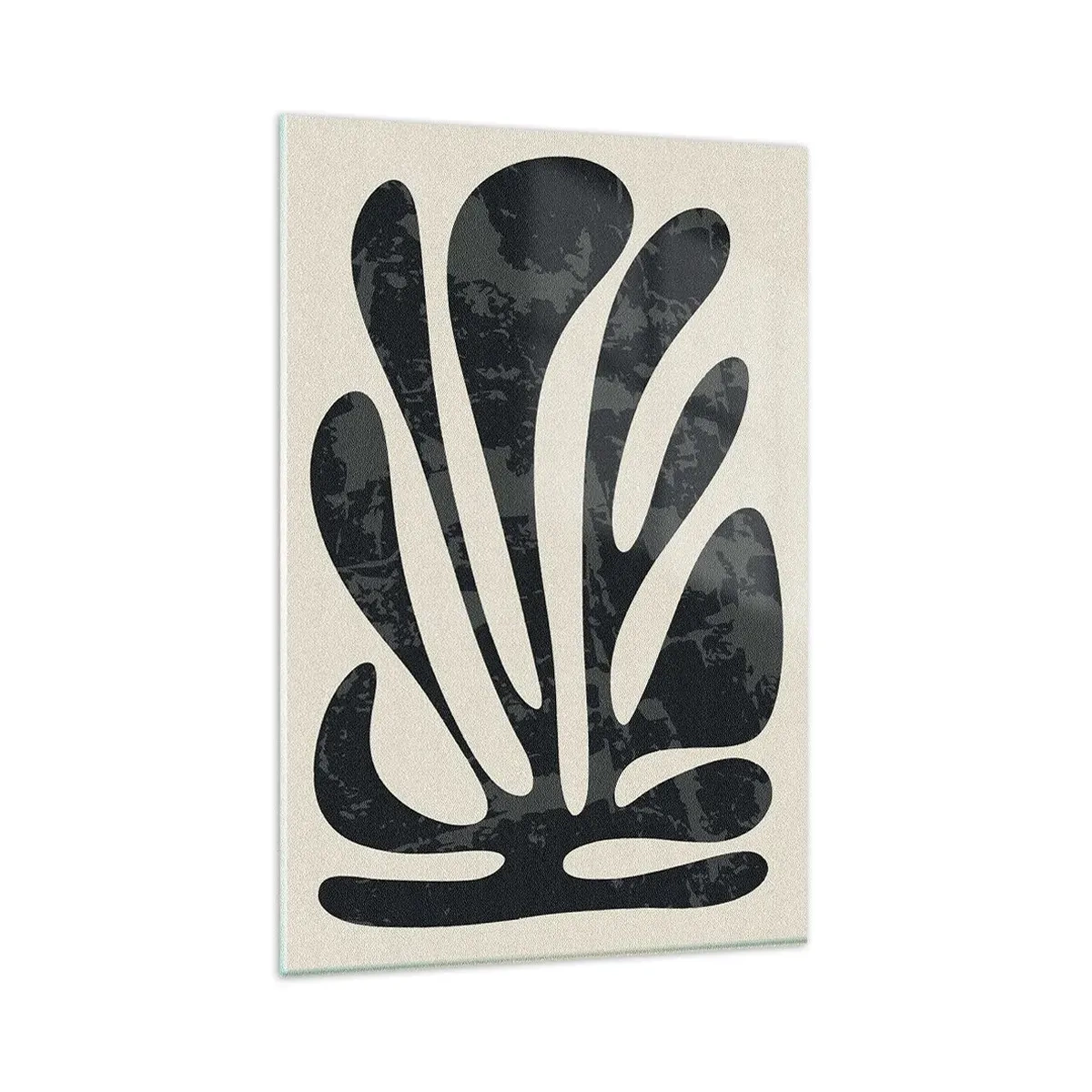 Obraz na szkle - Minimalistyczna abstrakcja w formie organicznych kształtów w odcieniach czerni i szarości - 80x120cm - Abstrakcja wielopalczasta - Nowoczesna dekoracja ścienna do salonu i sypialni ARTTOR