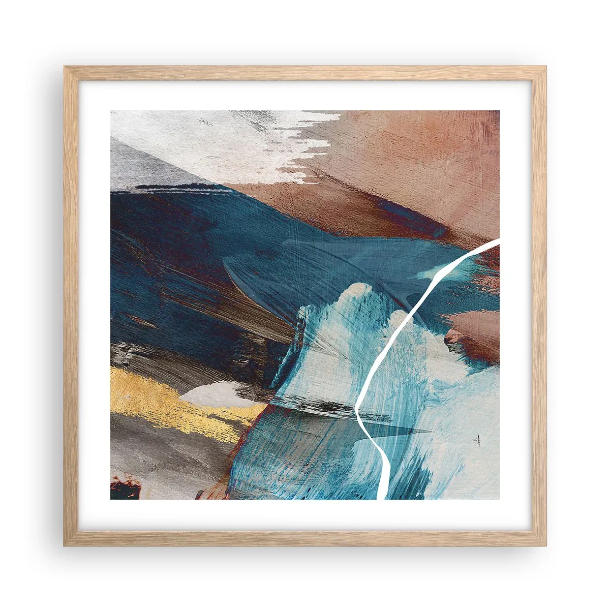 Plakat w ramie jasny dąb - Z rozmachem i energicznie - 50x50 cm