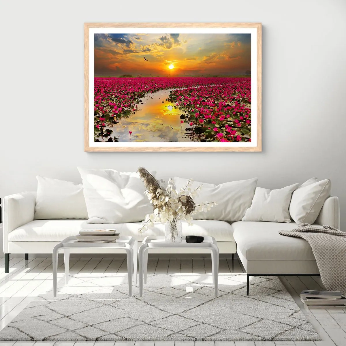 Plakat w ramie jasny dąb - Tajemne życie jeziora - 100x70 cm