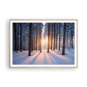 Plakat w ramie jasny dąb - Wyraźnie czarno na białym - 100x70 cm