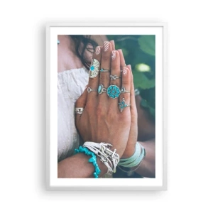 Plakat w białej ramie - Witaj w centrum bytu - 50x70 cm