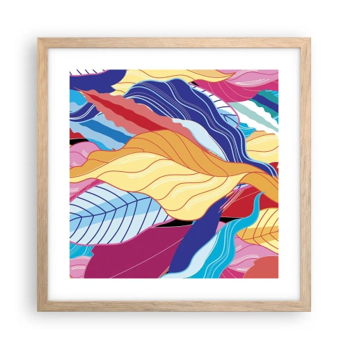 Plakat w ramie jasny dąb - Kolorowy bałagan - 40x40 cm