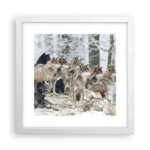 Plakat w białej ramie - Rodzina i przyjaciele - 30x30 cm