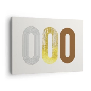 Obraz na płótnie - Abstrakcyjny motyw trzech geometrycznych kształtów - 70x50cm - Ooo! - Nowoczesna dekoracja ścienna do salonu i sypialni ARTTOR