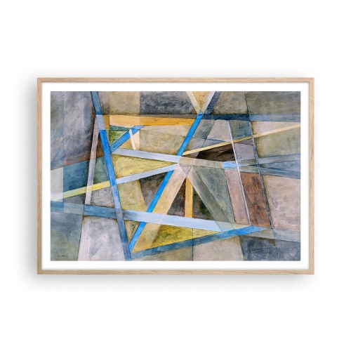 Plakat w ramie jasny dąb - Na wprost czy na skos? - 100x70 cm