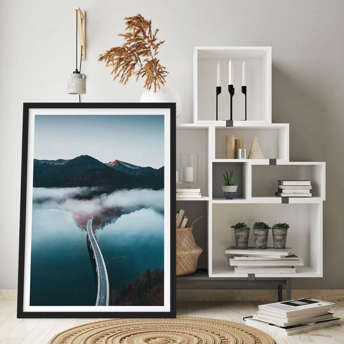 Plakat w czarnej ramie - Nad wodą gładką jak lustro - 30x40 cm