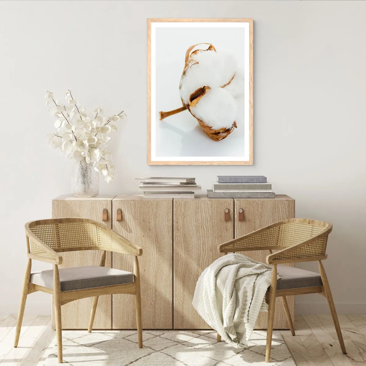 Plakat w ramie jasny dąb - Miękka z natury - 70x100 cm