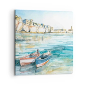 Obraz na płótnie - Pejzaż w lazurze - 50x50 cm