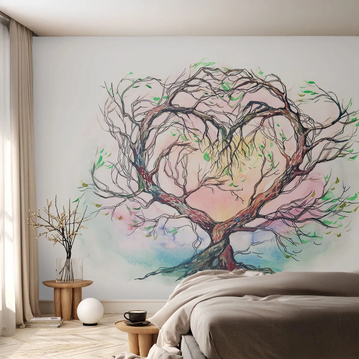 Fototapeta Premium Canvas - Razem przeciwko wichurom - Abstrakcja, Drzewo, Sztuka - 350x256 cm