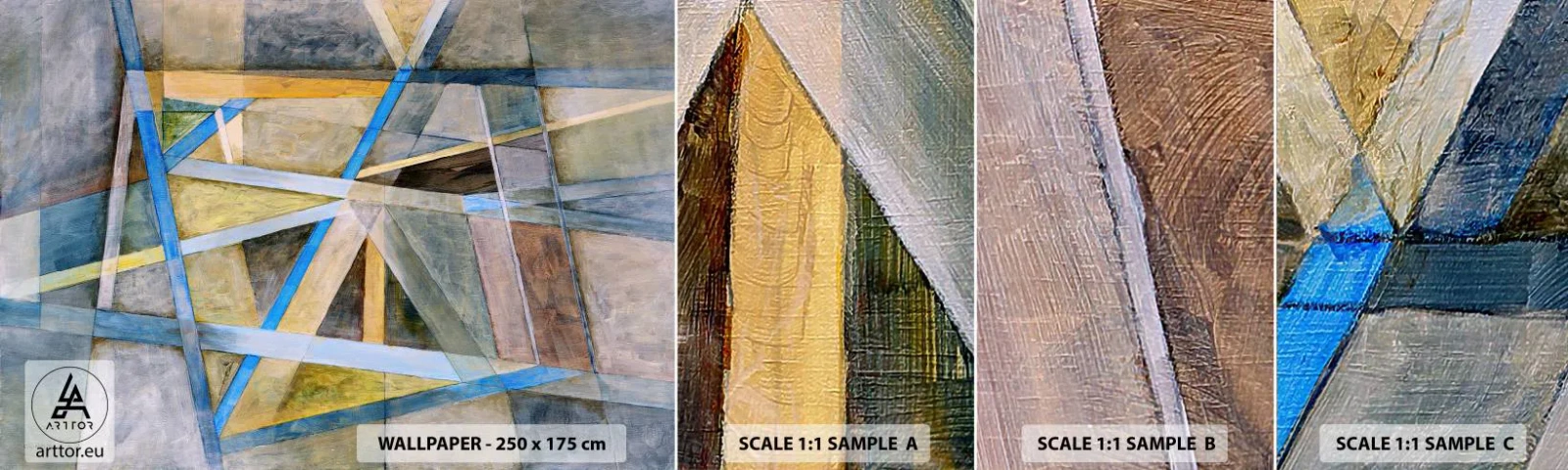 Fototapeta Próbka Samoprzylepna Deluxe Sticker - Na wprost czy na skos? - Abstrakcja, Sztuka, Nowoczesny Wzór - 100x30 cm