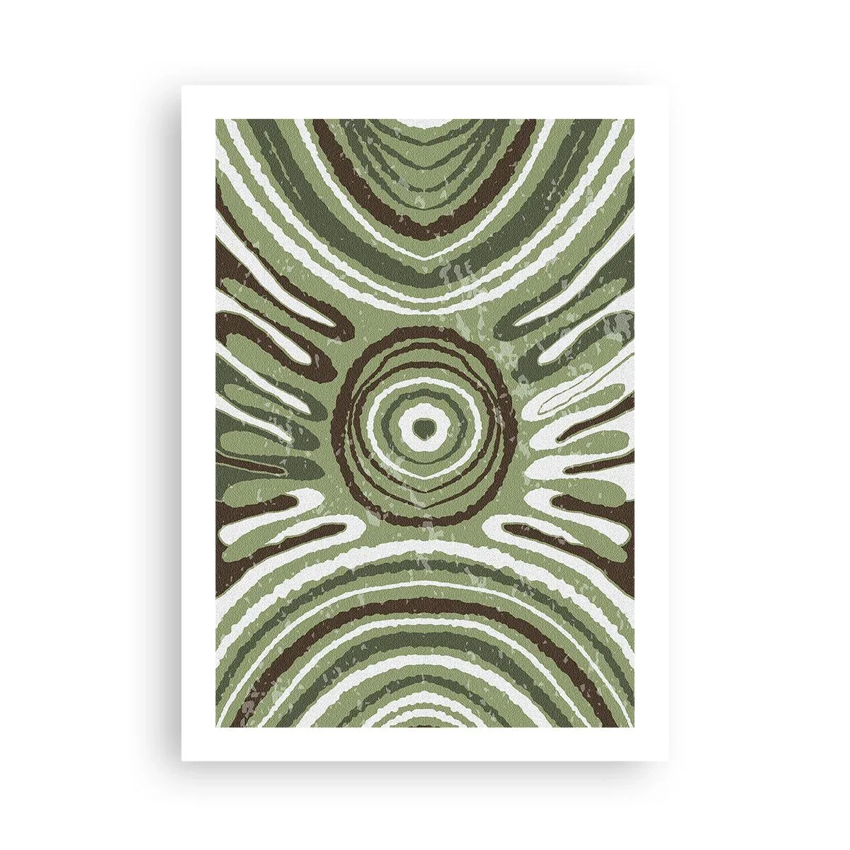Plakat - Symetryczny wzór abstrakcyjny w odcieniach zieleni - 50x70cm - Eksplozja emocji - Nowoczesna dekoracja ścienna do salonu, kuchni i sypialni ARTTOR