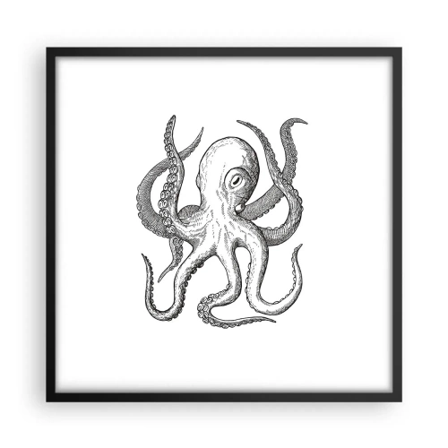 Plakat w czarnej ramie - Tańcząca z falami - 50x50 cm