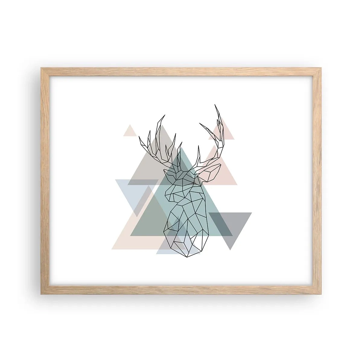 Plakat w ramie jasny dąb - W geometrycznym lesie - 50x40 cm