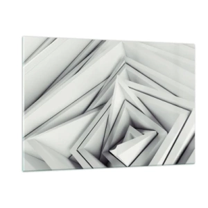 Obraz na szkle - Trójwymiarowe geometryczne formy w odcieniach szarości - 120x80cm - Ostrych kątów pąkowie - Nowoczesna dekoracja ścienna do salonu, kuchni i sypialni ARTTOR