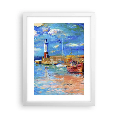 Plakat w białej ramie - Popołudnie w tęczowej zatoce - 30x40 cm