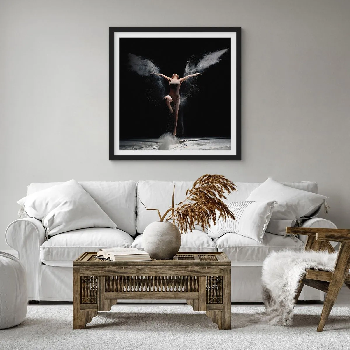 Plakat w czarnej ramie - Elfy istnieją - 50x50 cm