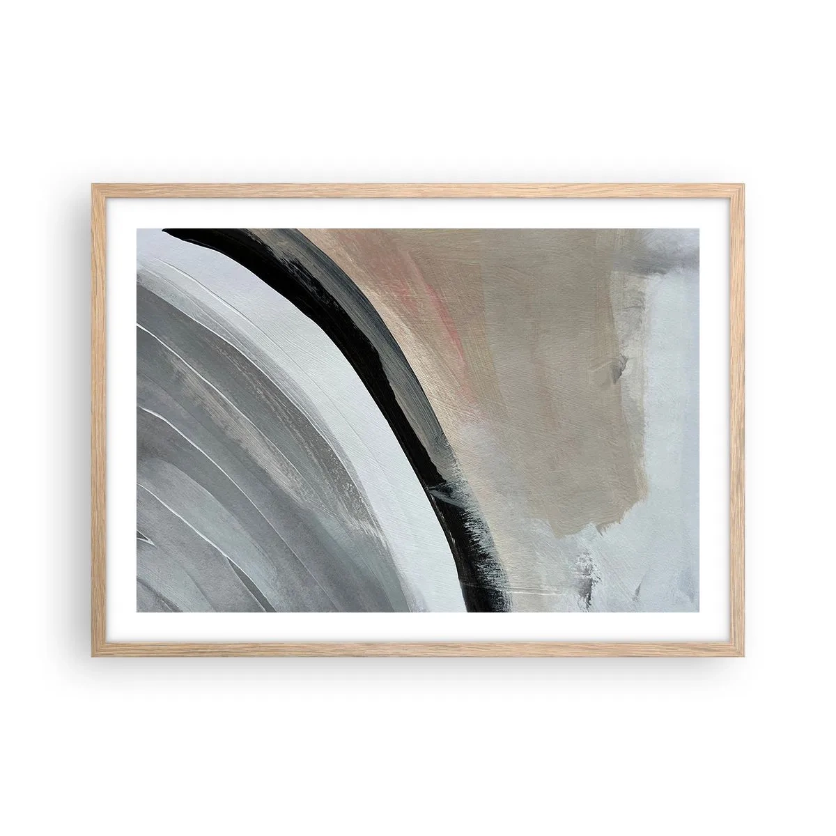 Plakat w ramie jasny dąb - Kompozycja: łuk czerni i szarości - 70x50 cm