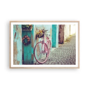 Plakat w ramie jasny dąb - Zaraz wracam - 91x61 cm