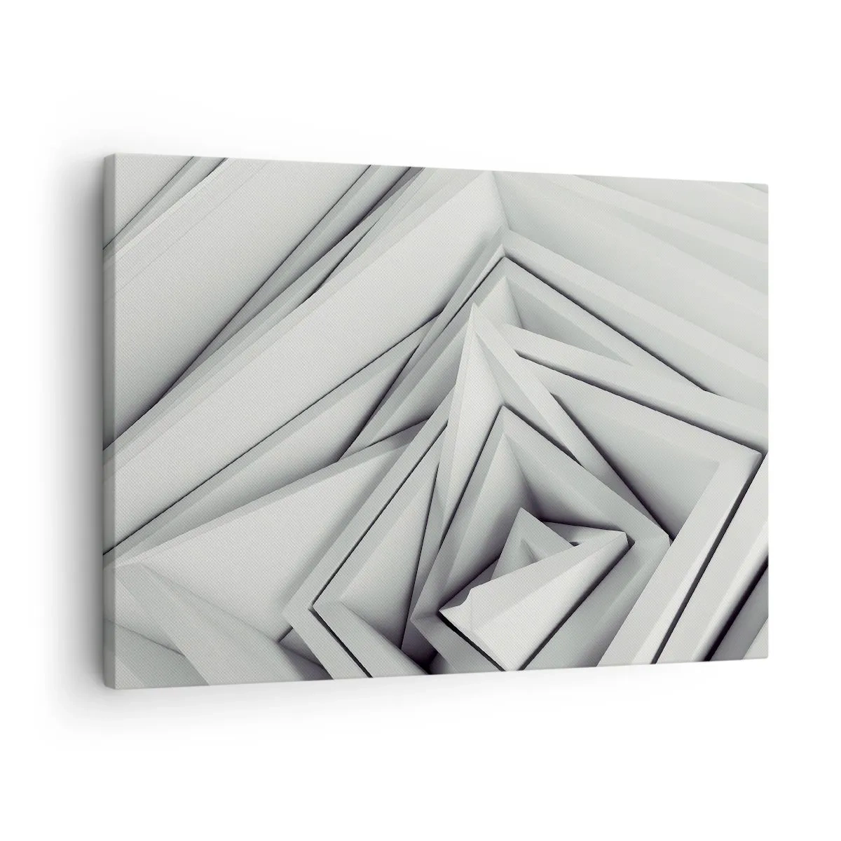 Obraz na płótnie - Abstrakcyjna kompozycja geometrycznych kształtów w odcieniach szarości - 70x50cm - Ostrych kątów pąkowie - Nowoczesna dekoracja ścienna do salonu i sypialni ARTTOR