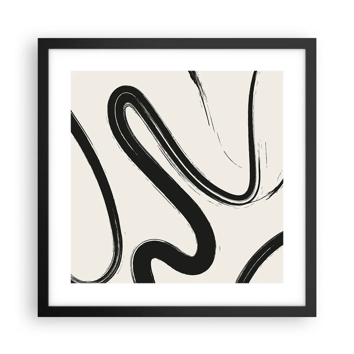 Plakat w czarnej ramie - Czarno-biała fanaberia - 40x40 cm