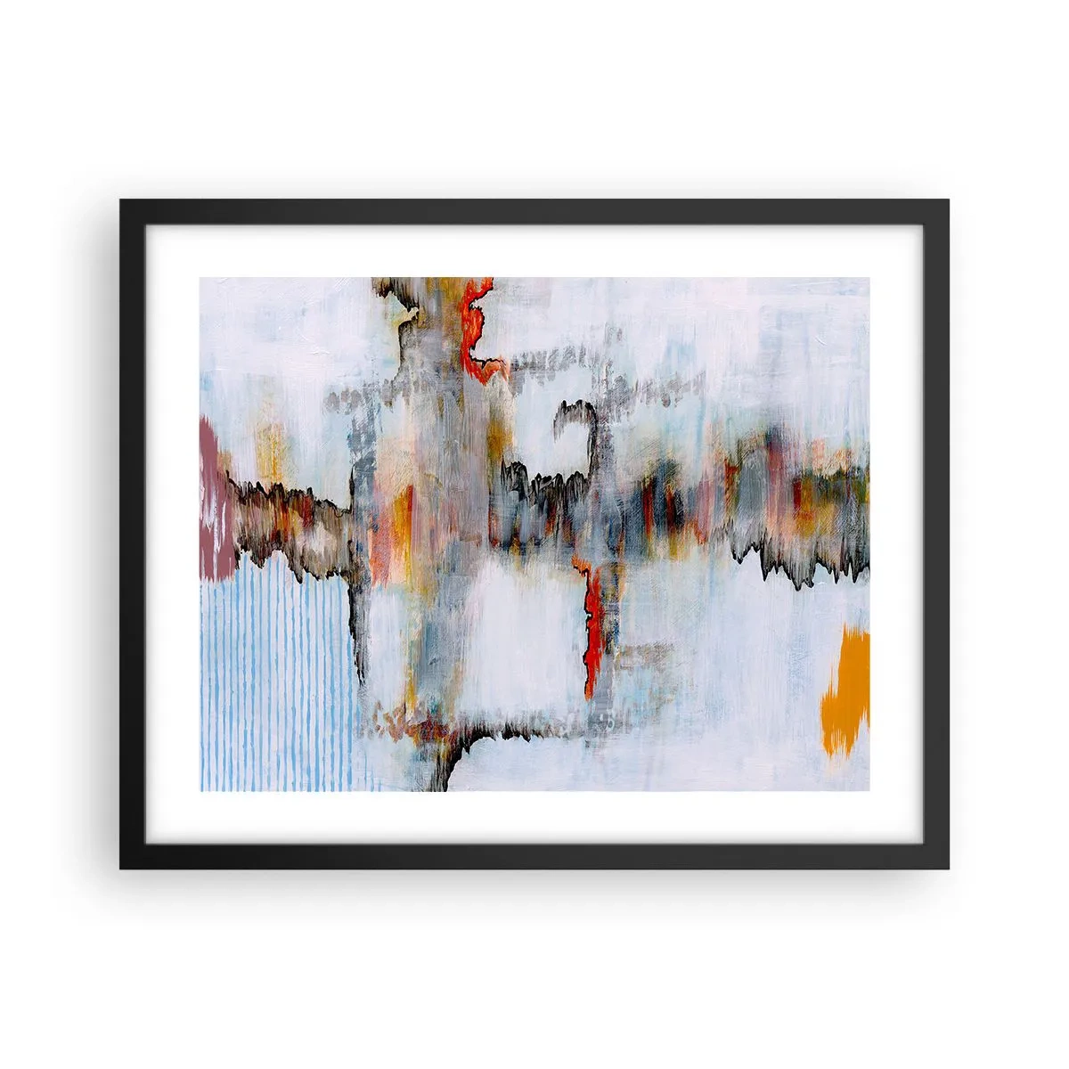 Plakat w czarnej ramie - Patykiem na wodzie - 50x40 cm