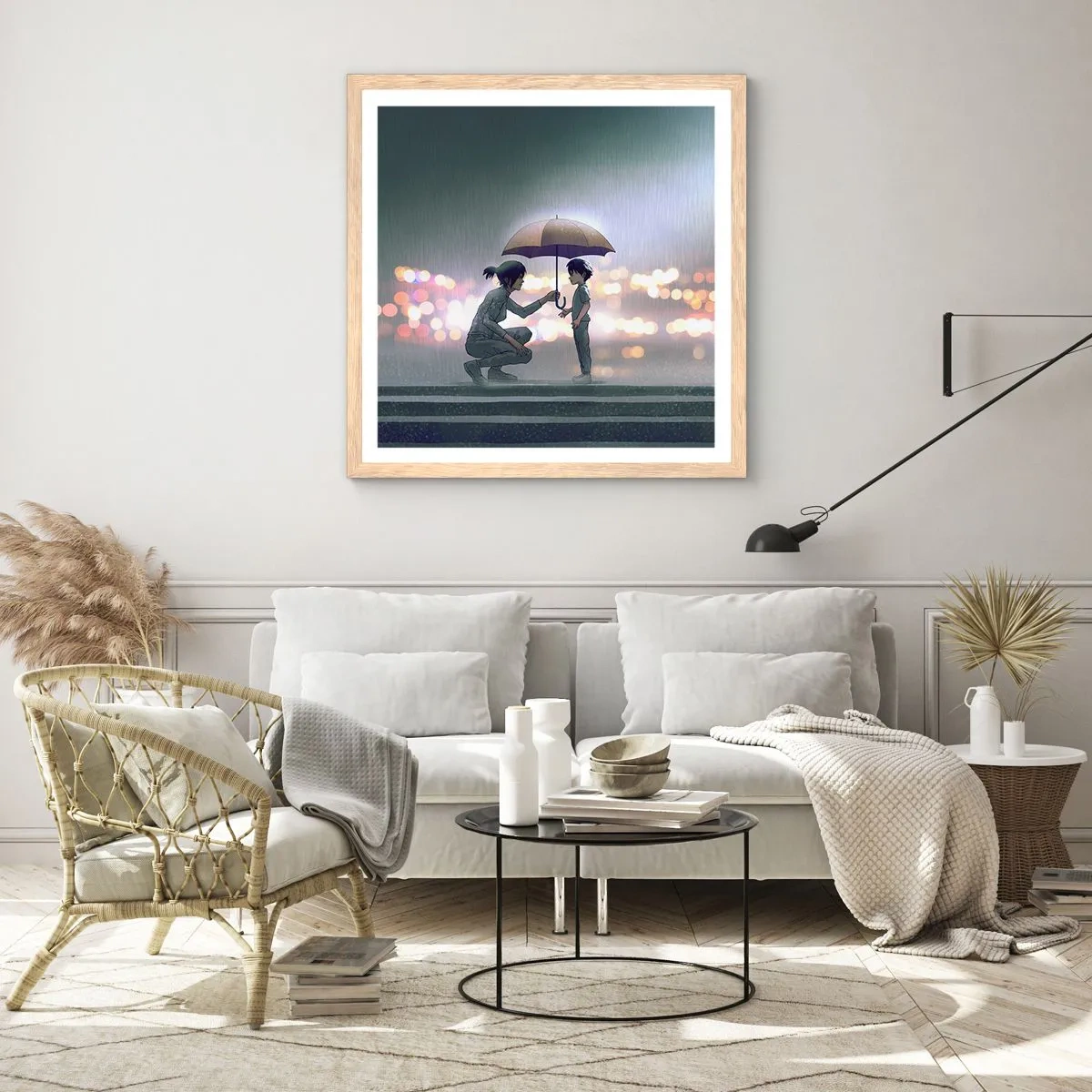 Plakat w ramie jasny dąb - I już jest wszystko dobrze - 40x40 cm