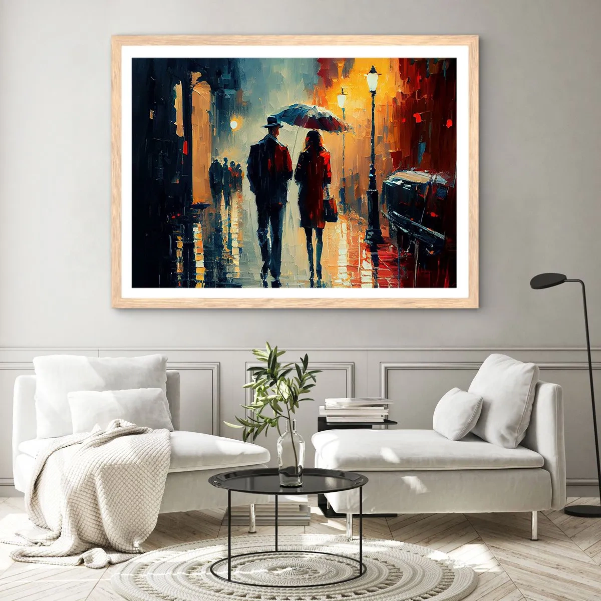 Plakat w ramie jasny dąb - Miejska love story - 70x50 cm