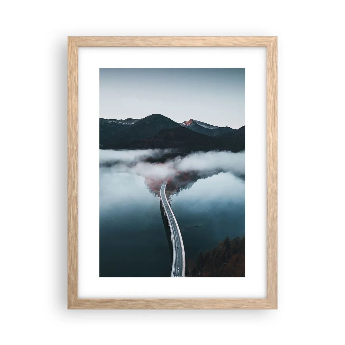 Plakat w ramie jasny dąb - Nad wodą gładką jak lustro - 30x40 cm