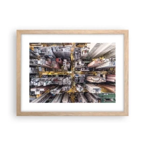 Plakat w ramie jasny dąb - Pozdrowienia z Hongkongu - 40x30 cm