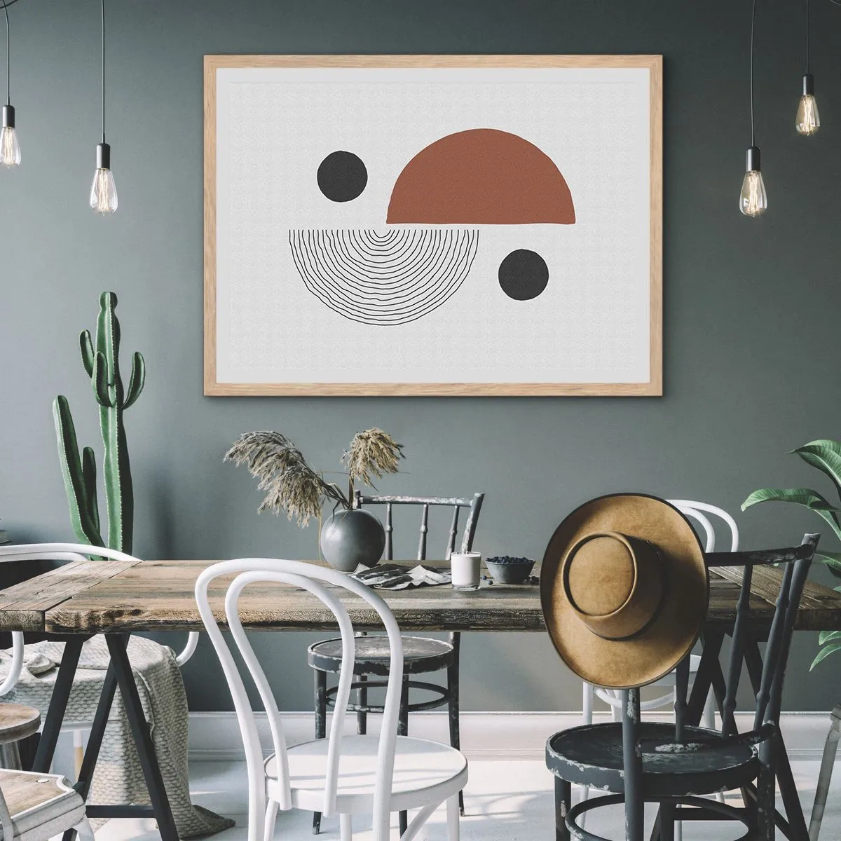 Plakat w ramie jasny dąb - Doskonałość koła - 100x70 cm