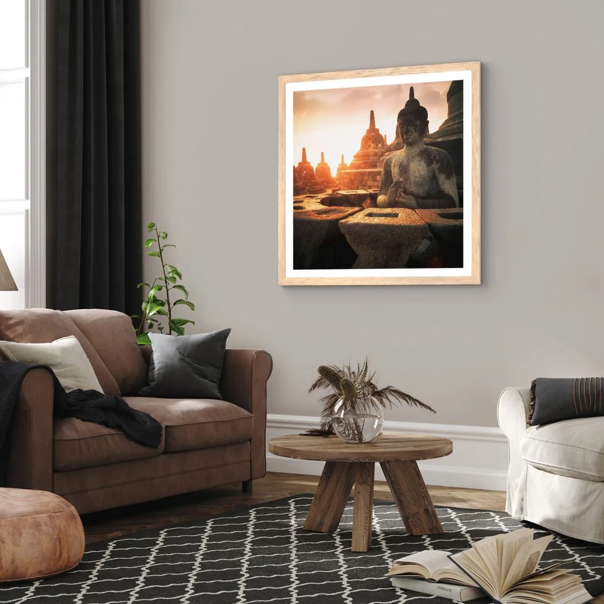 Plakat w ramie jasny dąb - Pogoda wielkiej mądrości - 40x40 cm