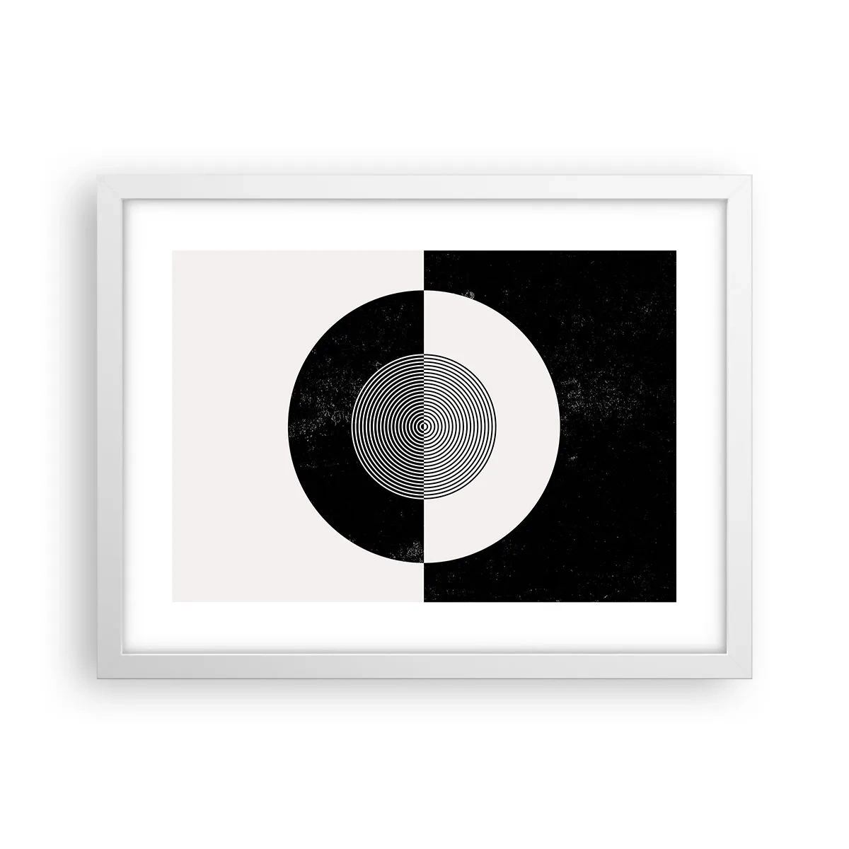 Plakat w białej ramie - Harmonia w czerni i bieli - 40x30 cm