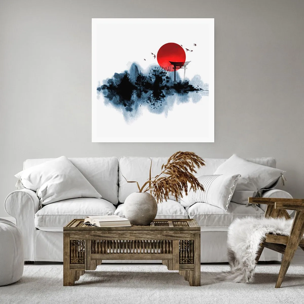 Plakat - Japoński widok - 50x50 cm