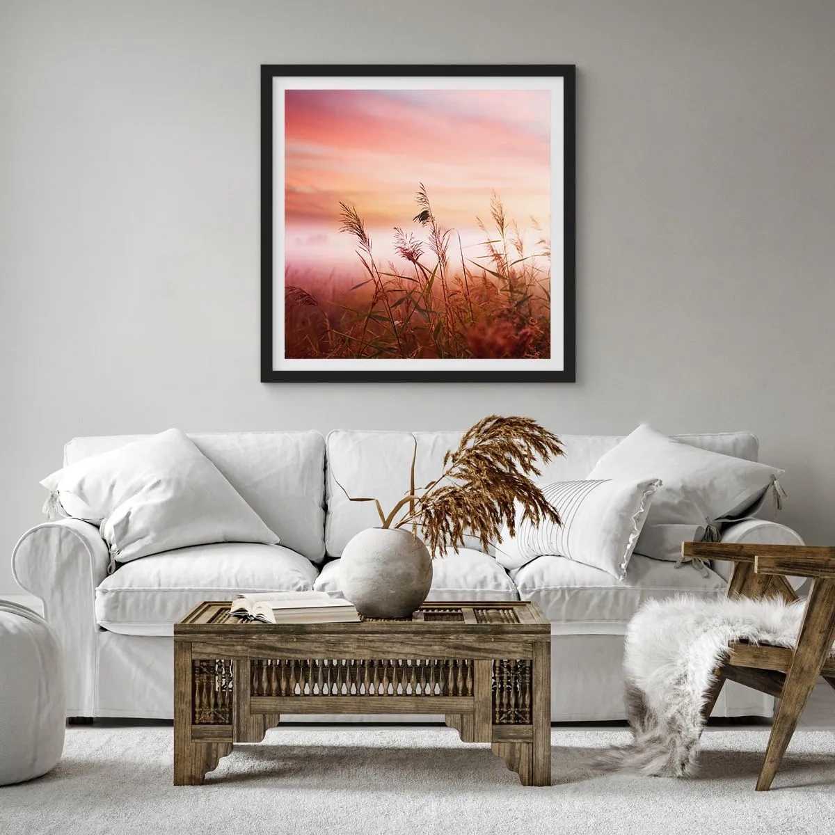 Plakat w czarnej ramie - Latawce, dmuchawce, wiatr - 60x60 cm