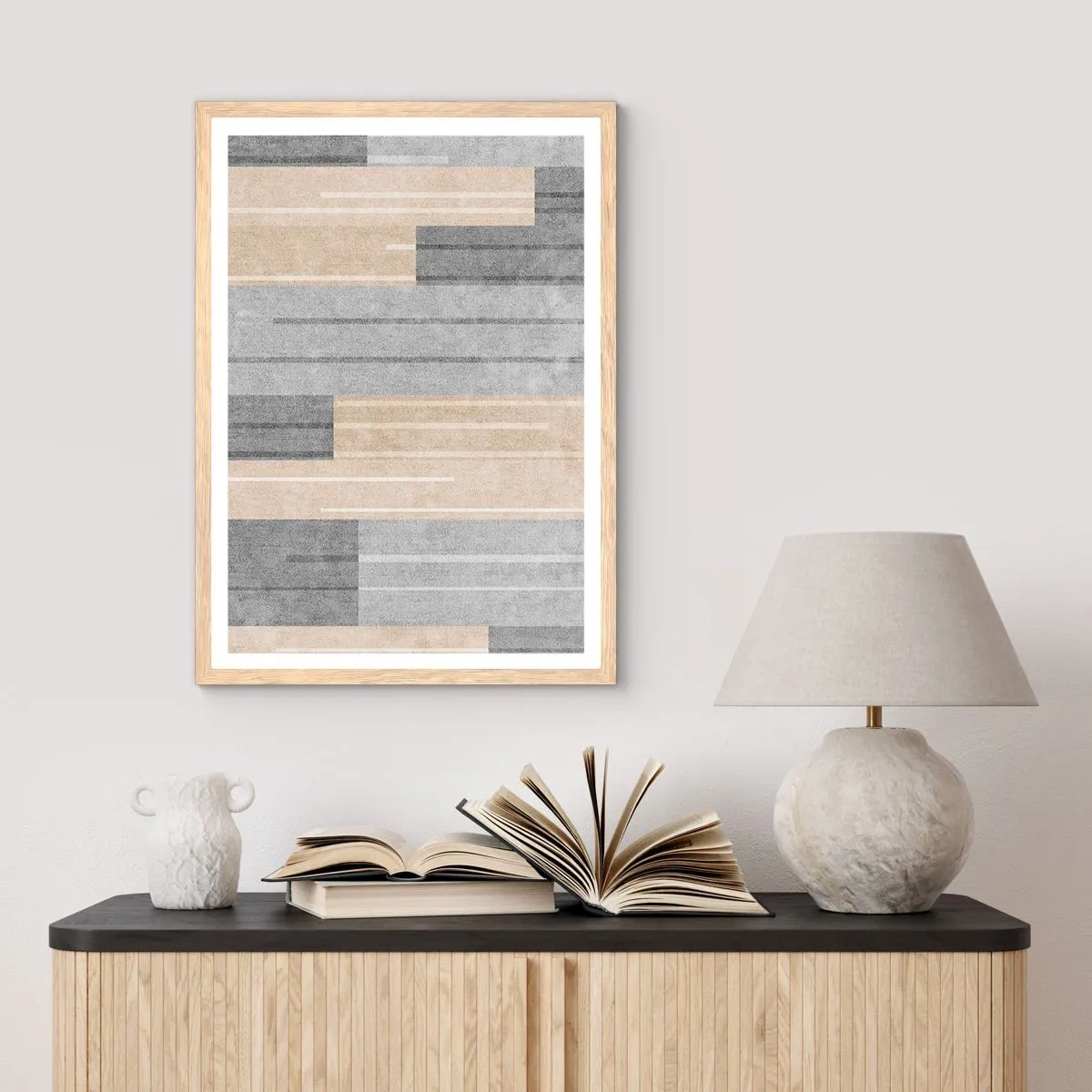Plakat w ramie jasny dąb - Kompozycja: trzymać pion - 30x40 cm