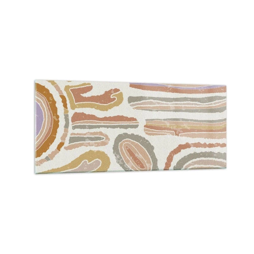 Obraz na szkle - Kolorowe przekroje abstrakcyjnych kształtów - 120x50cm - Barwne przekroje - Nowoczesna dekoracja ścienna do salonu i sypialni ARTTOR