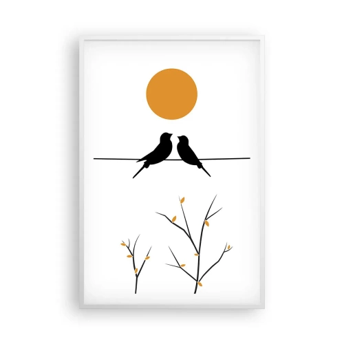 Plakat w białej ramie - Słowiczy wieczór - 61x91 cm
