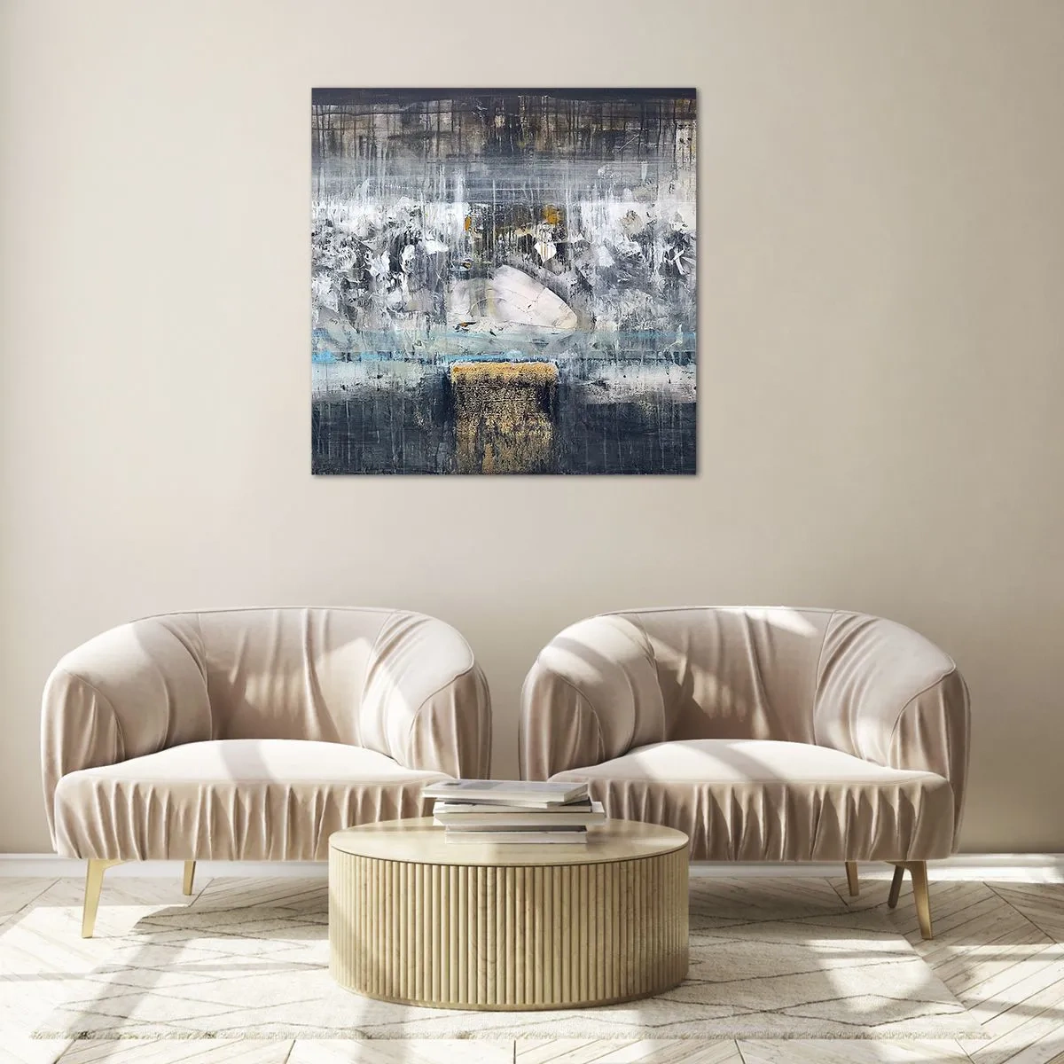 Obraz na szkle - Jak po lodzie, jak po grudzie - 30x30 cm