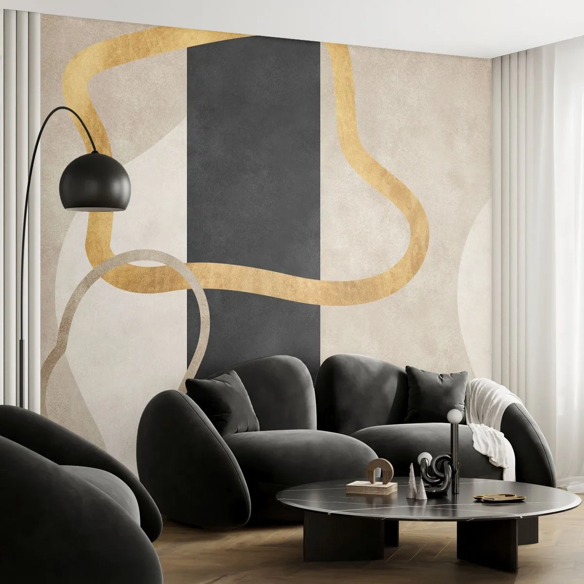 Fototapeta Samoprzylepna Deluxe Sticker - Kształty zapętlone - Art Deco, Minimalizm, Abstrakcjonizm - 500x350 cm