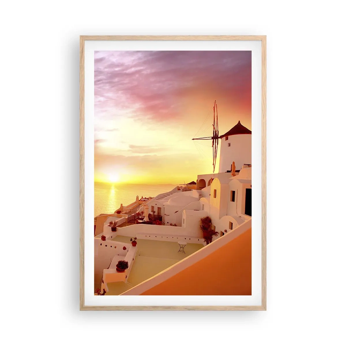 Plakat w ramie jasny dąb - Rozpłynąć się w bieli i złocie - 61x91 cm