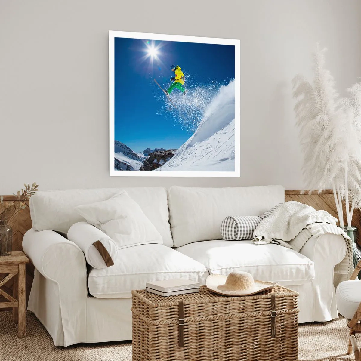 Plakat - Tańczący z górami - 40x40 cm