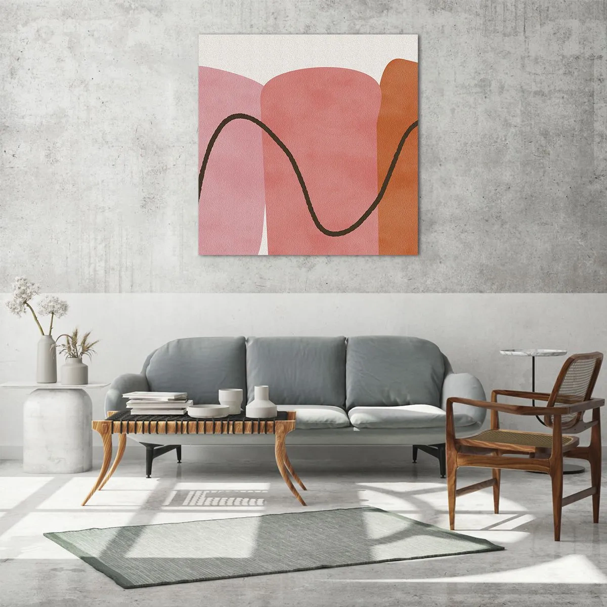 Obraz na szkle - łagodny ruch form - 40x40 cm