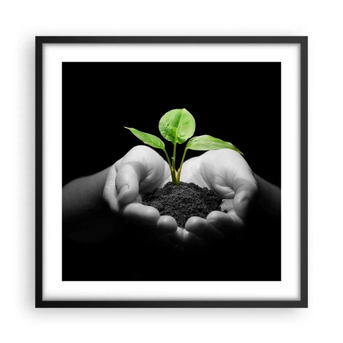 Plakat w czarnej ramie - Kocham naturę, chronię ją - 50x50 cm