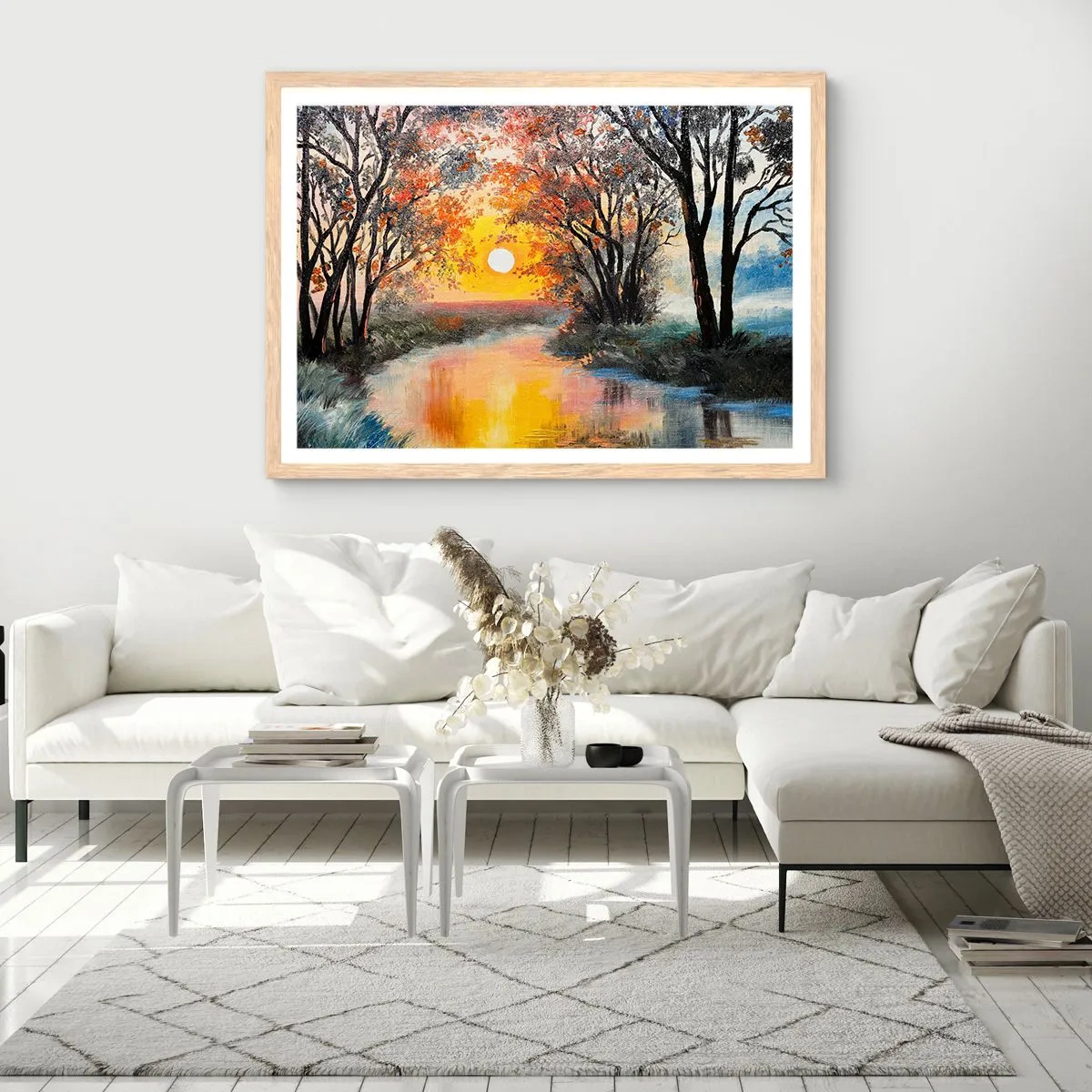 Plakat w ramie jasny dąb - Jesienne klimaty - 100x70 cm