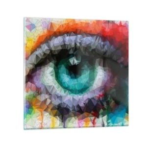 Obraz na szkle - Krystaliczny oczu blask - 30x30 cm