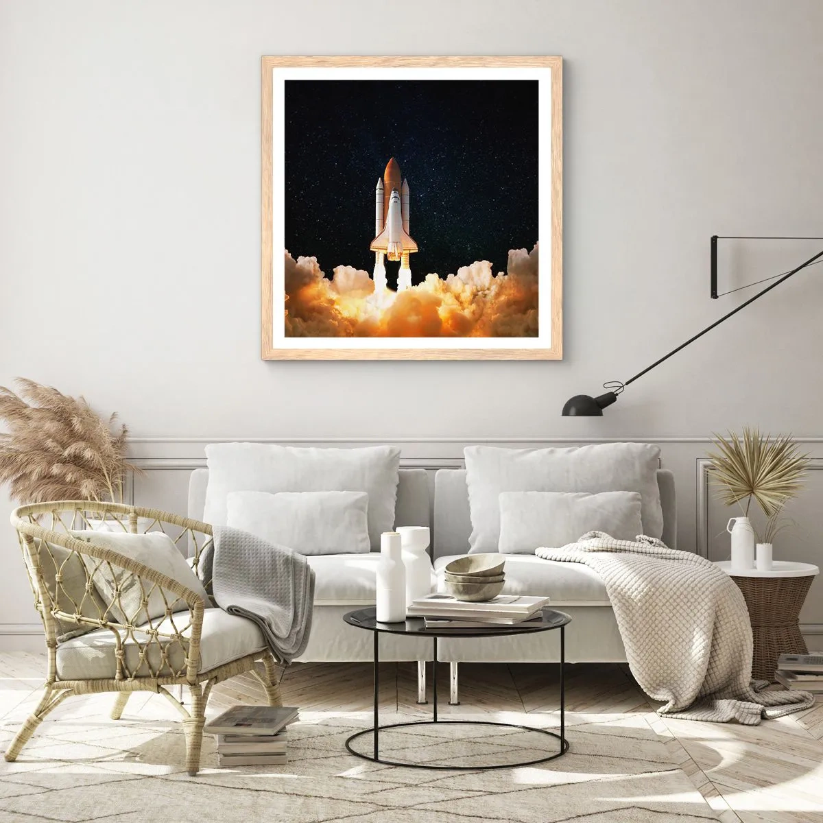 Plakat w ramie jasny dąb - Ad astra! - 50x50 cm