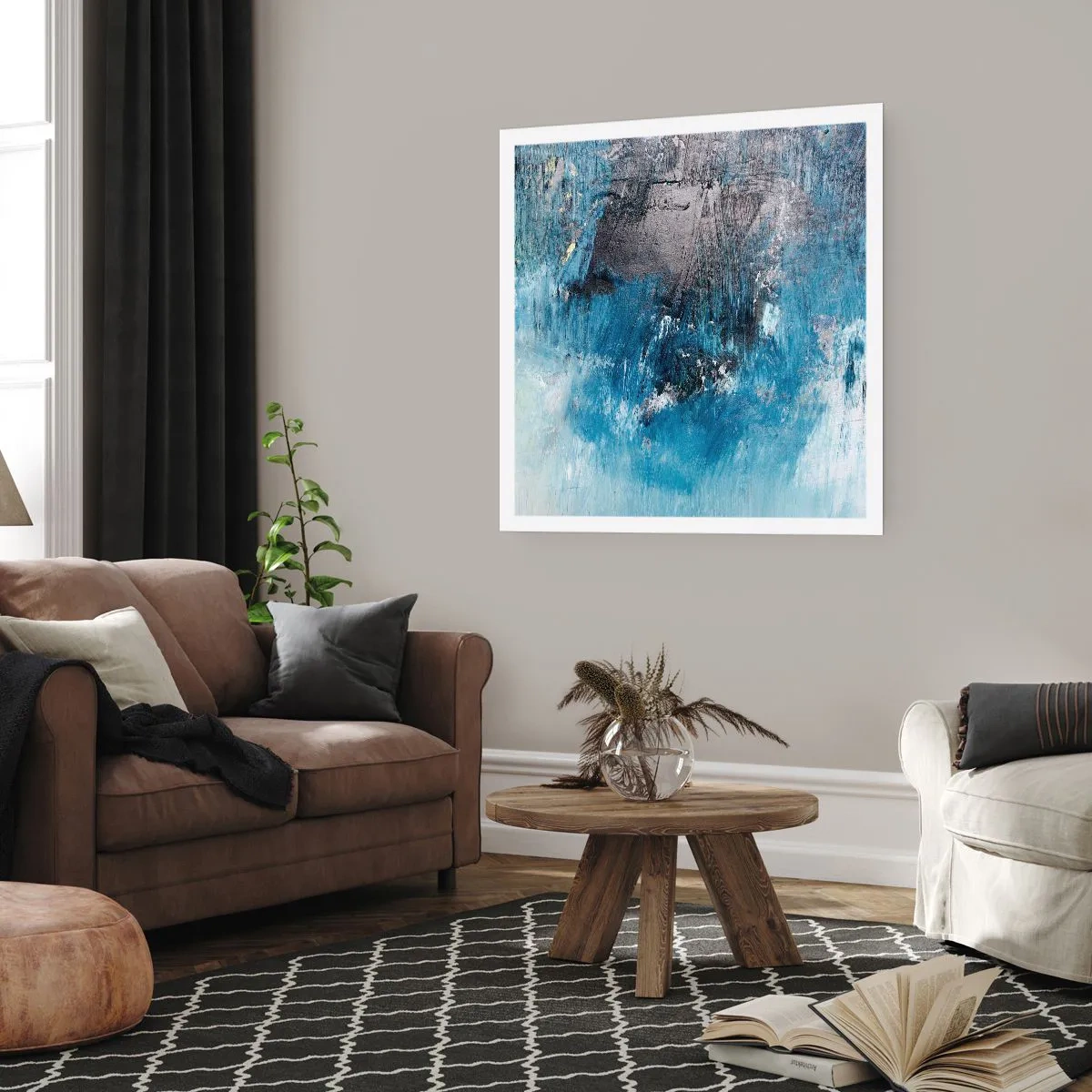 Plakat - Błękitna rapsodia - 50x50 cm