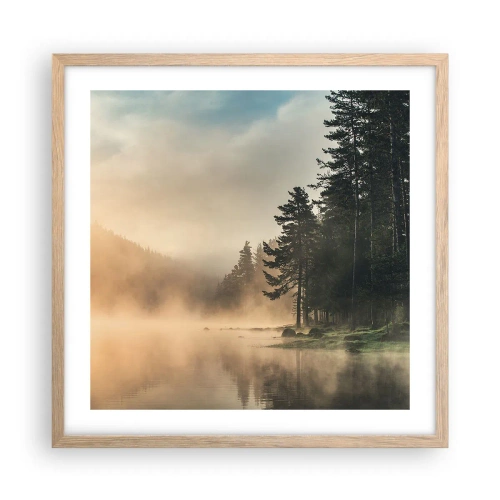 Plakat w ramie jasny dąb - Narodziny dnia - 50x50 cm